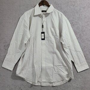 NWT Hart Schaffner Marx Mens Dress Shirt 17 Checkered Long Sleeve  JPT